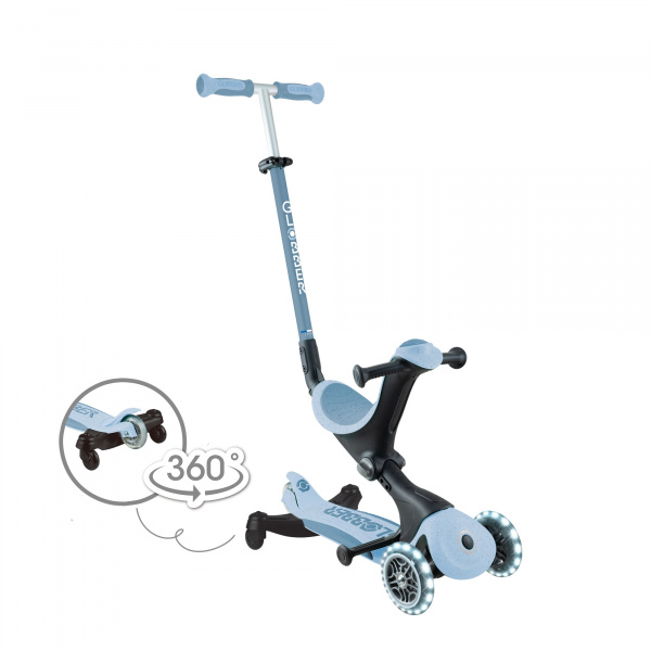 Trottinette évolutive go up deluxe lights eco 360 bleu cassis Globber
