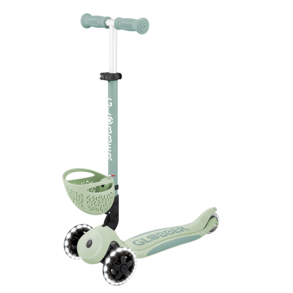 Trottinette évolutive go up baby 3 en 1 lights 360° verte Globber