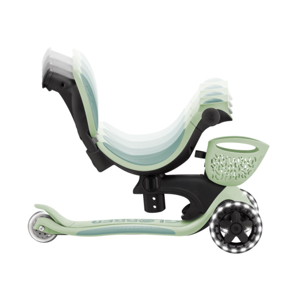 Trottinette évolutive go up baby 3 en 1 lights 360° verte Globber