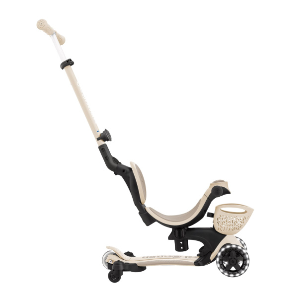 Trottinette évolutive go up baby 3 en 1 lights 360° taupe Globber