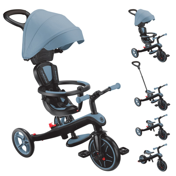 Tricycle évolutif explorer v3 4 en 1 bleu cendré Globber