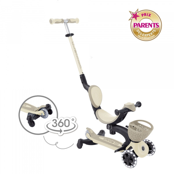 Pack trottinette évolutive go up 360° + casque xxs/xs - sable Globber