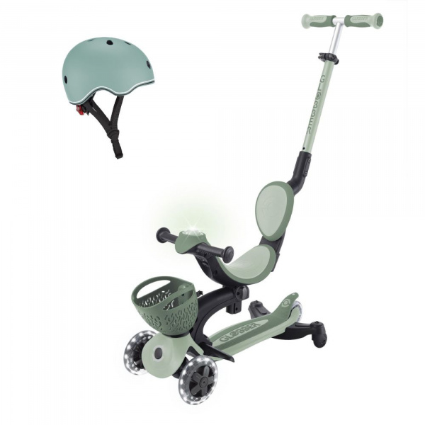 Pack trottinette évolutive go up 360° + casque xxs/xs - sauge Globber