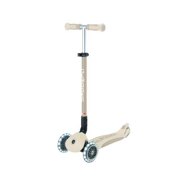 Trottinette évolutive go up deluxe lights eco 360 + casque enfant rider xxs/xs sable Globber