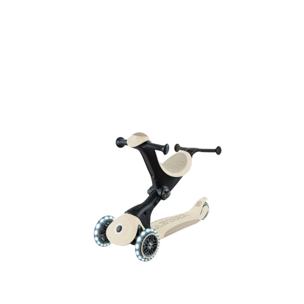 Trottinette évolutive go up deluxe lights eco 360 + casque enfant rider xxs/xs sable Globber