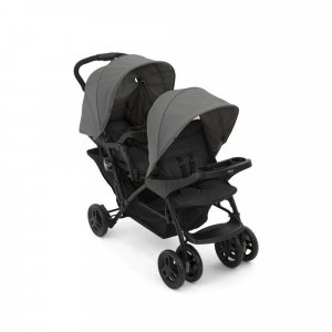 Poussette duo stadium double titanium + 2 sièges auto snugessentials midnight Graco