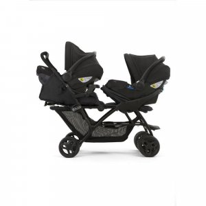 Poussette duo stadium double titanium + 2 sièges auto snugessentials midnight Graco
