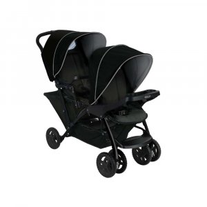 Poussette duo stadium double black grey + 2 sièges auto snugessentials midnight Graco