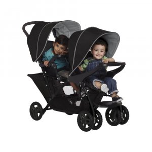 Poussette duo stadium double black grey + 2 sièges auto snugessentials midnight Graco