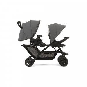 Poussette duo stadium double titanium + 2 sièges auto snuglite midnight Graco