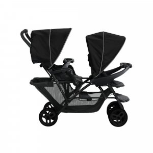 Poussette duo stadium double black grey + 2 sièges auto snuglite midnight Graco