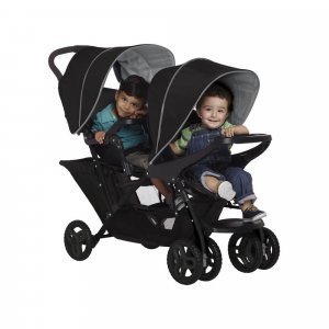 Poussette duo stadium double black grey + 2 sièges auto snuglite midnight Graco