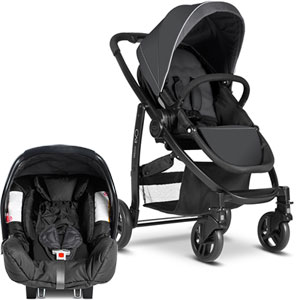 Poussette duo Evo + Junior baby Charcoal TS au mei...
