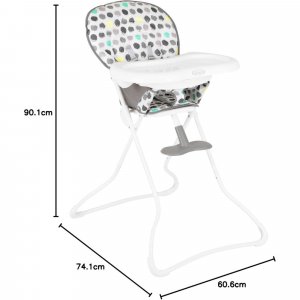 Chaise haute snack n' stow splodge Graco