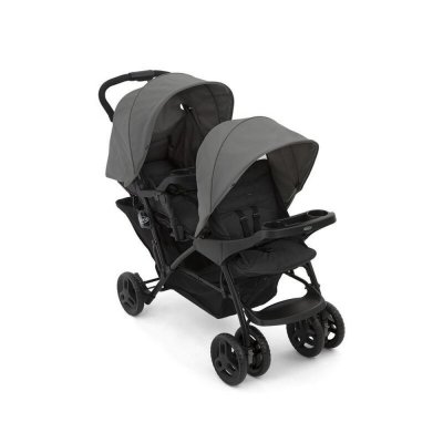 Poussette duo stadium double titanium + 2 sièges auto snugessentials midnight