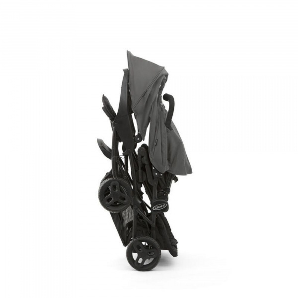 Poussette duo stadium double titanium + 2 sièges auto snugessentials midnight Graco