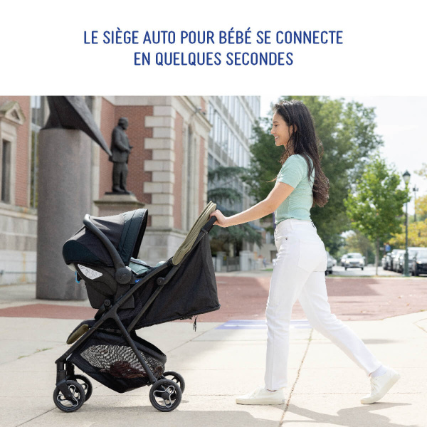 Poussette duo myavo + siège auto snuglite midnight Graco