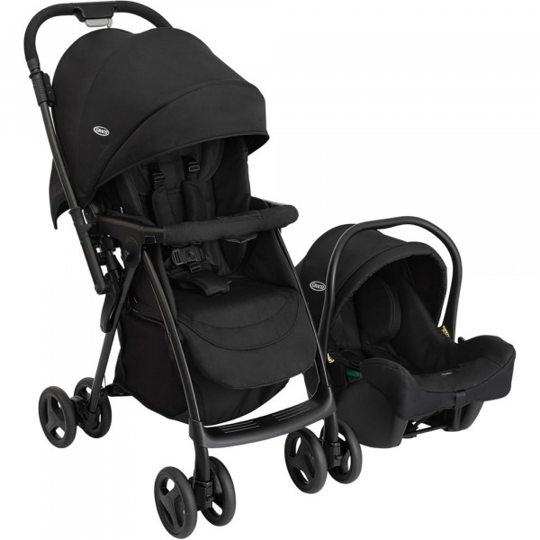 Poussette duo revaya + siège auto snuglite midnight Graco