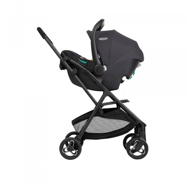 Poussette trio myavo + siège auto snuglite + nacelle charcoal Graco