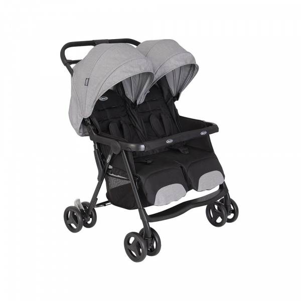 Poussette double duorider steeple gray Graco