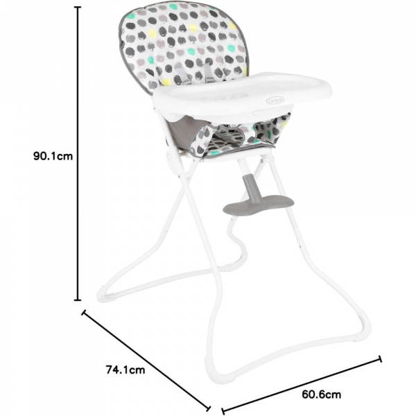 Chaise haute snack n' stow splodge Graco