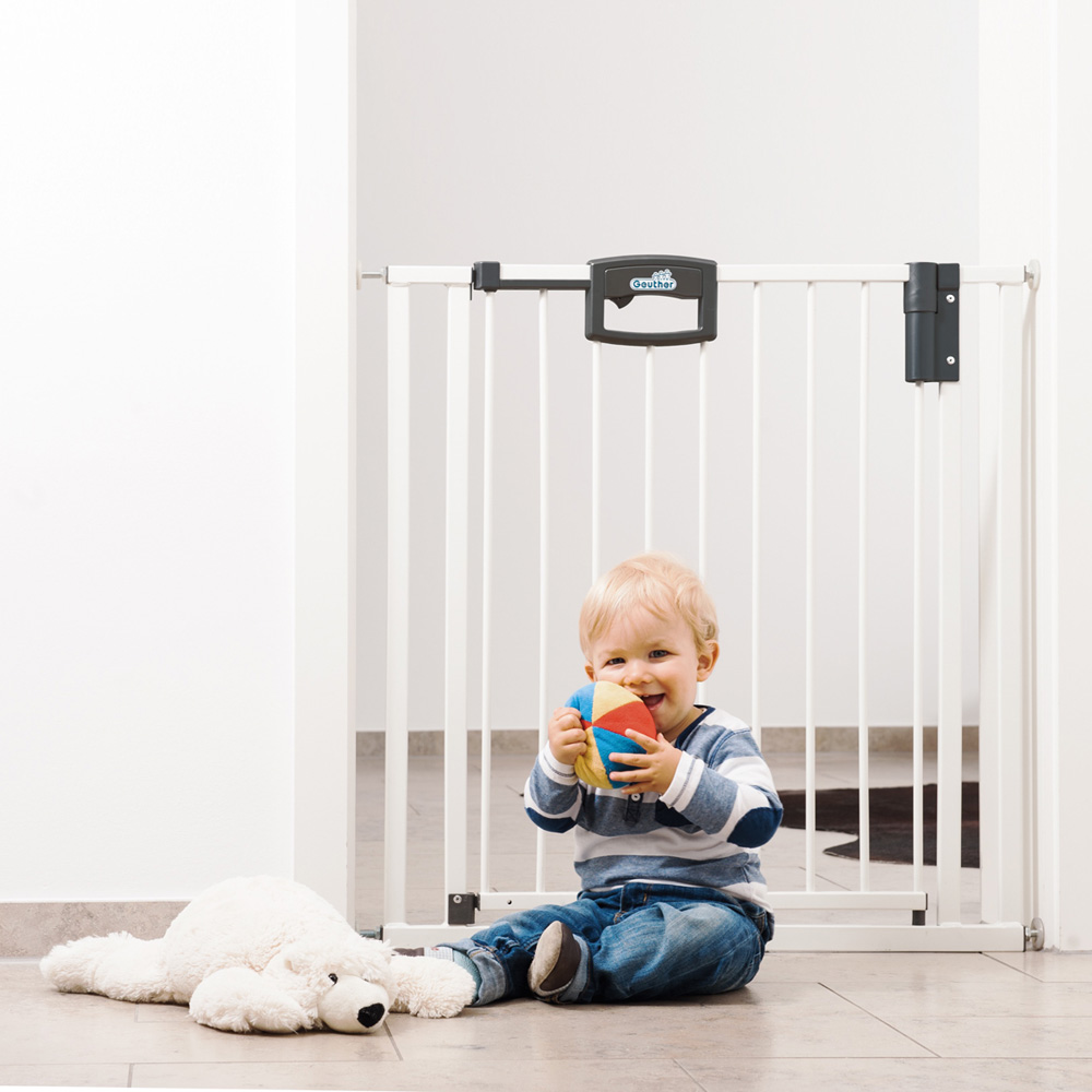 Barriere De Securite Easy Lock Metal Blanc Sans Percer 68 76cm De Geuther Sur Allobebe