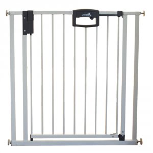 Barrière de sécurité easy lock + métal blanc sans percer 80,5-88,5 cm