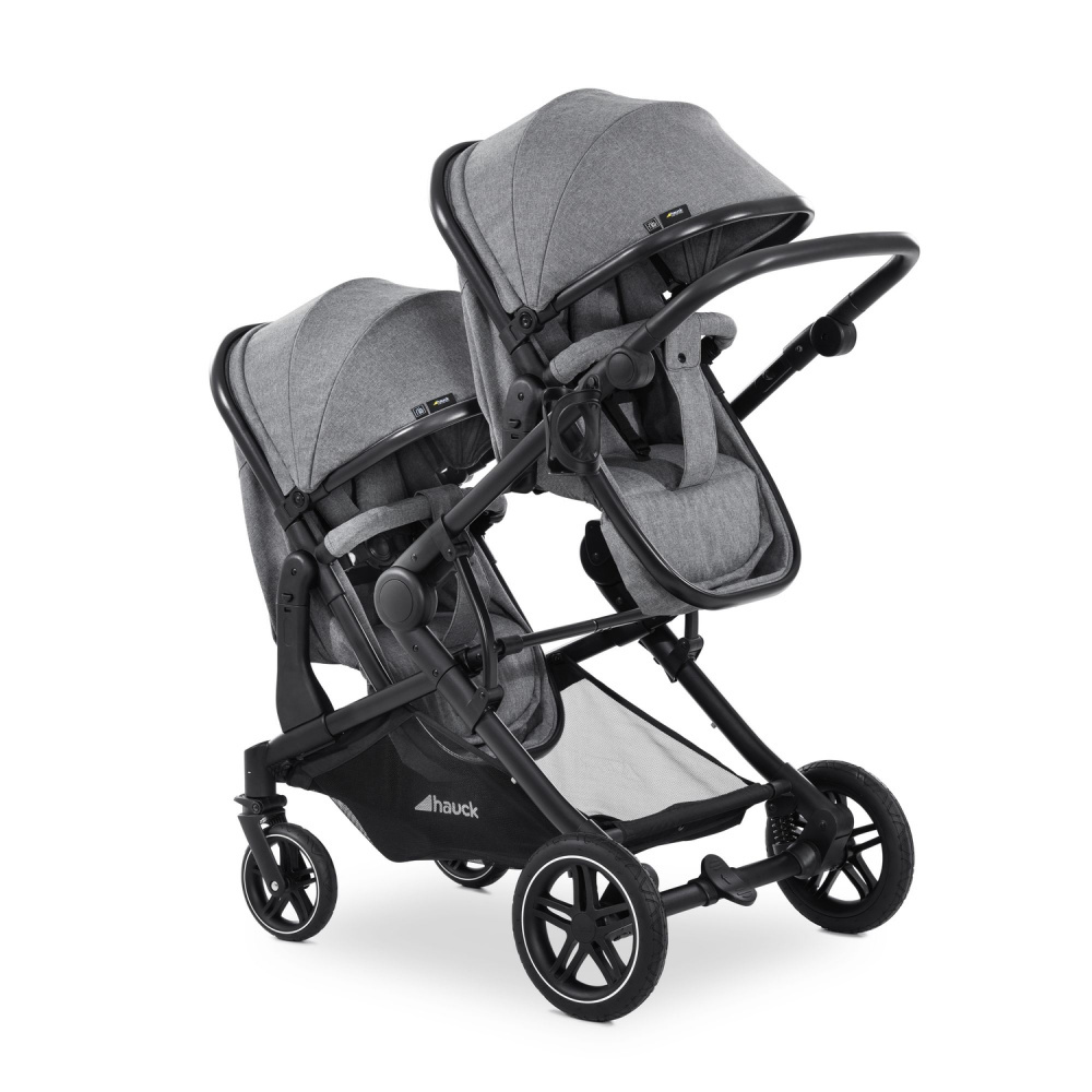 Poussette double atlantic twin melange grey de Hauck sur allobébé