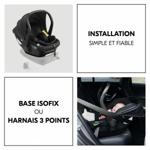 Siège auto bébé drive n care black Hauck