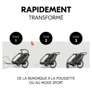 Remorque de vélo dryk duo light grey Hauck