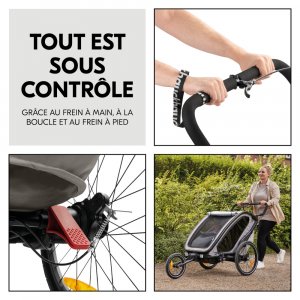 Remorque de vélo dryk duo light grey Hauck