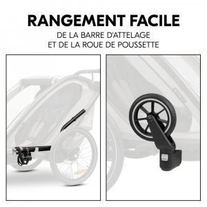 Remorque de vélo dryk duo light grey Hauck