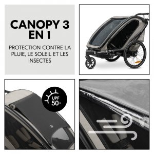 Remorque de vélo dryk duo light grey Hauck