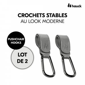 Crochets pour poussette grey Hauck