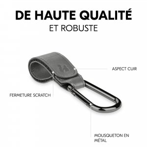 Crochets pour poussette grey Hauck