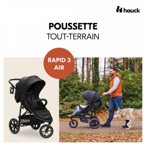 Poussette 3 roues rapid 3 air black Hauck