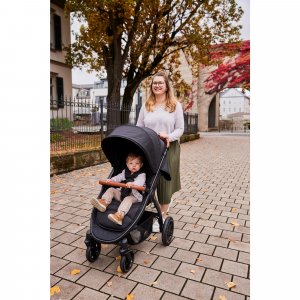 Poussette 4 roues uptown black melange grey Hauck