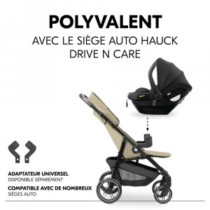 Poussette 4 roues shop n care olive Hauck