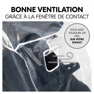 Habillage pluie pour poussette double côte à côte Hauck