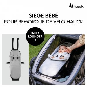 Siège bébé pour remorque de vélo baby lounger 2 grey Hauck