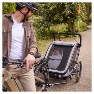 Siège bébé pour remorque de vélo baby lounger 2 grey Hauck