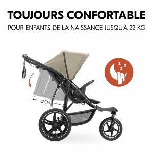Poussette 3 roues runner 3 olive Hauck