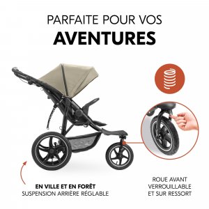 Poussette 3 roues runner 3 olive Hauck