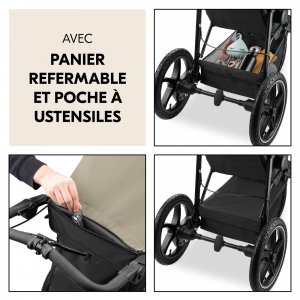 Poussette 3 roues runner 3 olive Hauck