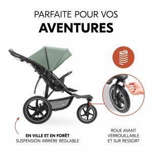Poussette 3 roues runner 3 jungle green Hauck