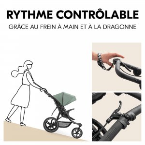 Poussette 3 roues runner 3 jungle green Hauck