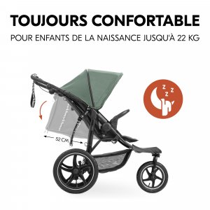Poussette 3 roues runner 3 jungle green Hauck