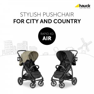 Poussette rapid 4d air black Hauck