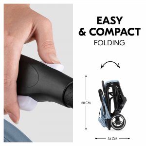 Poussette compacte travel n care plus dusty blue Hauck