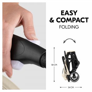 Poussette compacte travel n care plus vanilla Hauck